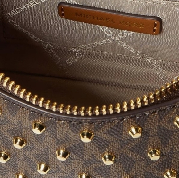 MK Piper Signature Logo Studded Small Chain Shoulder Bag - Picture 3 of 17